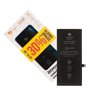 Аккумулятор для телефона iPhone11 ZeepDeep +14% увеличенной емкости: батарея 3530 mAh, монтажные стикеры, прокладка дисплея